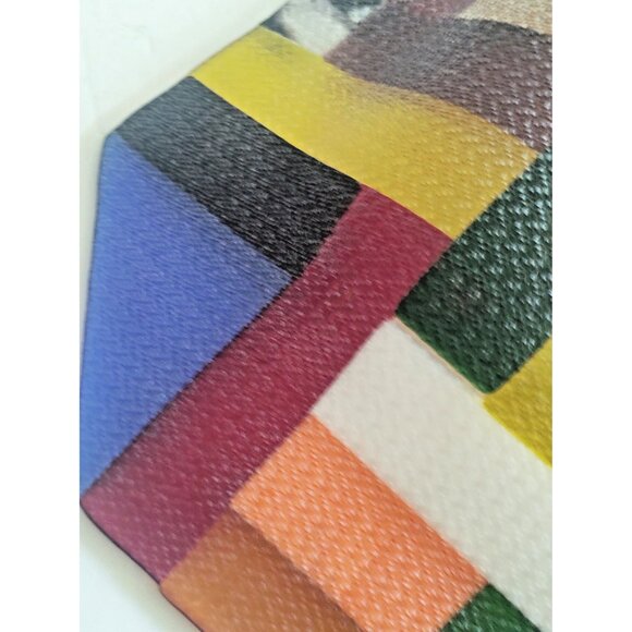 Rare Large Fused & Woven Mosaic Glass Plater 12.5" x 12.5" E&R Glass Labelled - Picture 9 of 16